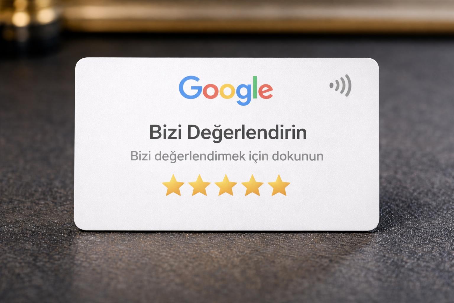 Firmamz Beyaz NFC Kartvizit - Yatay tasarım, geniş görünüm alanı, işletme bilgileri ve QR kod destekli