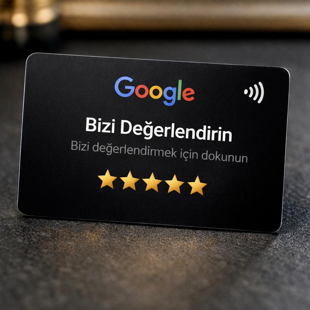 Firmamz Siyah NFC Kartvizit - Yatay tasarım, zarif ve sofistike premium siyah tema